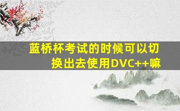 蓝桥杯考试的时候可以切换出去使用DVC++嘛