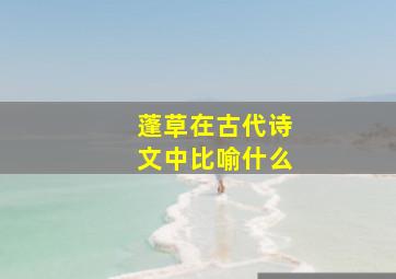 蓬草在古代诗文中比喻什么