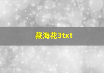 藏海花3txt