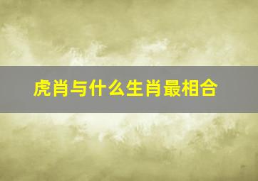 虎肖与什么生肖最相合