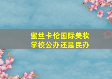 蜜丝卡伦国际美妆学校公办还是民办