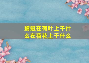 蜻蜓在荷叶上干什么在荷花上干什么