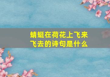 蜻蜓在荷花上飞来飞去的诗句是什么