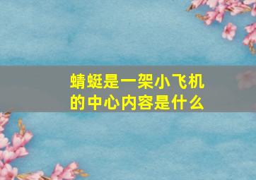 蜻蜓是一架小飞机的中心内容是什么