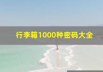 行李箱1000种密码大全