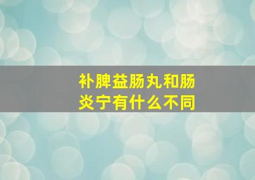 补脾益肠丸和肠炎宁有什么不同