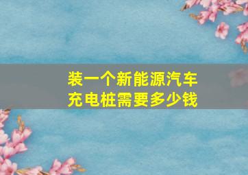 装一个新能源汽车充电桩需要多少钱