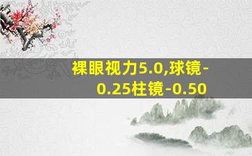 裸眼视力5.0,球镜-0.25柱镜-0.50