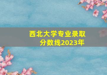 西北大学专业录取分数线2023年