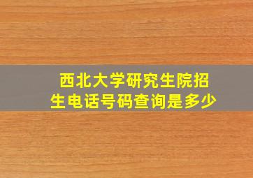 西北大学研究生院招生电话号码查询是多少