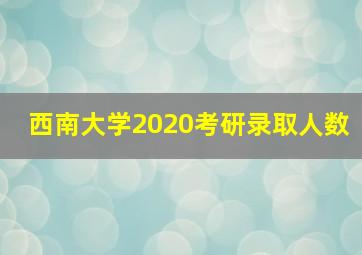 西南大学2020考研录取人数