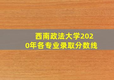 西南政法大学2020年各专业录取分数线