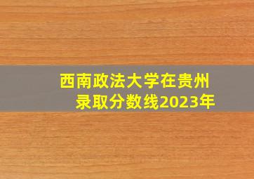 西南政法大学在贵州录取分数线2023年