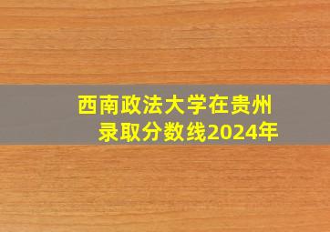 西南政法大学在贵州录取分数线2024年