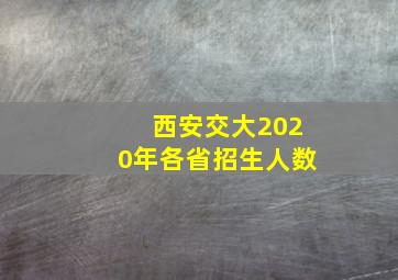 西安交大2020年各省招生人数