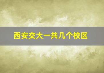 西安交大一共几个校区