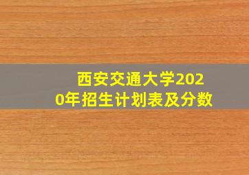 西安交通大学2020年招生计划表及分数