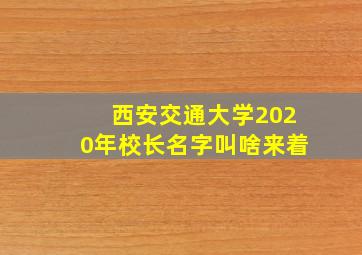 西安交通大学2020年校长名字叫啥来着