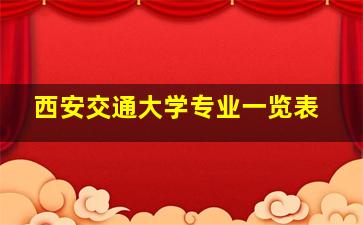 西安交通大学专业一览表