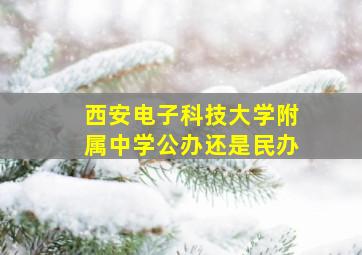 西安电子科技大学附属中学公办还是民办