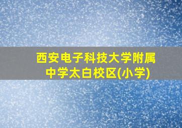 西安电子科技大学附属中学太白校区(小学)