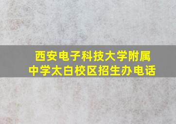 西安电子科技大学附属中学太白校区招生办电话