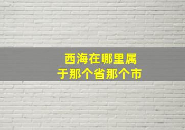 西海在哪里属于那个省那个市