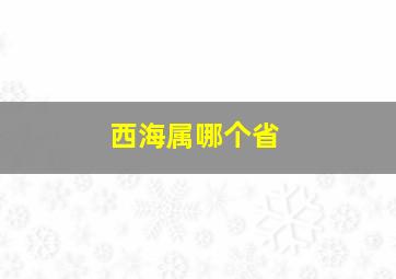 西海属哪个省