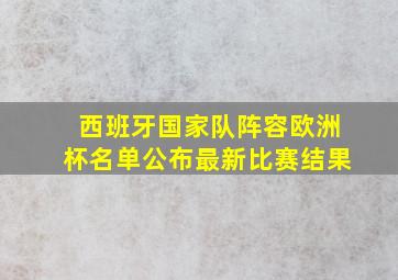 西班牙国家队阵容欧洲杯名单公布最新比赛结果