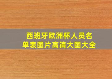 西班牙欧洲杯人员名单表图片高清大图大全