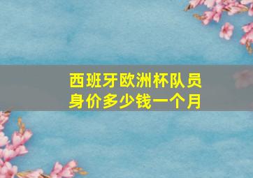 西班牙欧洲杯队员身价多少钱一个月