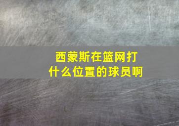 西蒙斯在篮网打什么位置的球员啊