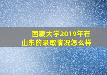 西藏大学2019年在山东的录取情况怎么样