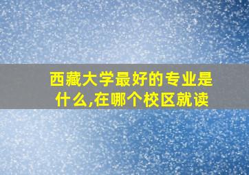 西藏大学最好的专业是什么,在哪个校区就读