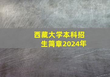 西藏大学本科招生简章2024年