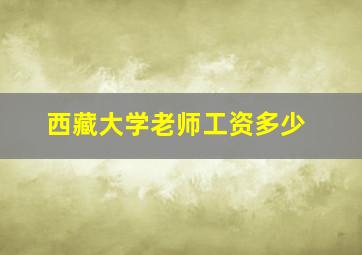 西藏大学老师工资多少