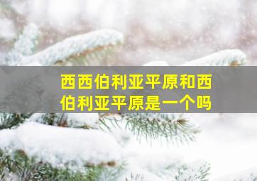 西西伯利亚平原和西伯利亚平原是一个吗