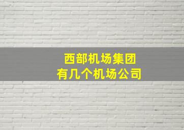 西部机场集团有几个机场公司