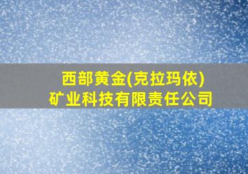 西部黄金(克拉玛依)矿业科技有限责任公司