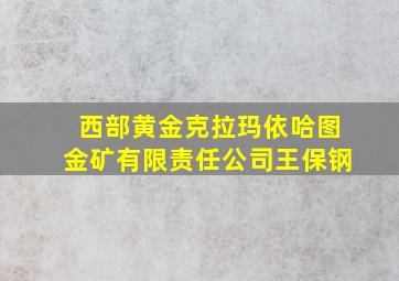 西部黄金克拉玛依哈图金矿有限责任公司王保钢