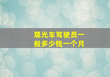 观光车驾驶员一般多少钱一个月