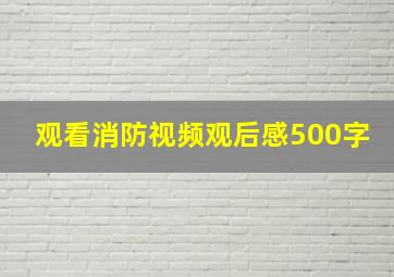 观看消防视频观后感500字