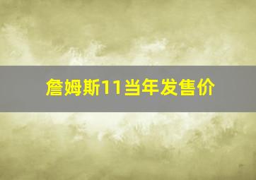 詹姆斯11当年发售价