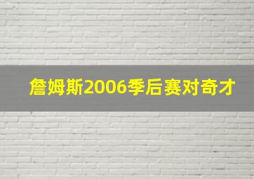 詹姆斯2006季后赛对奇才