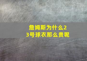 詹姆斯为什么23号球衣那么贵呢