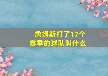 詹姆斯打了17个赛季的球队叫什么