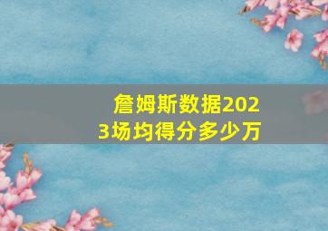 詹姆斯数据2023场均得分多少万