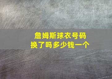 詹姆斯球衣号码换了吗多少钱一个