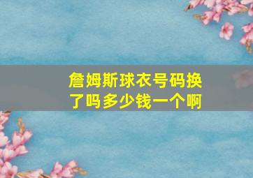 詹姆斯球衣号码换了吗多少钱一个啊