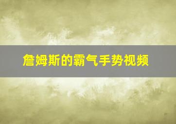 詹姆斯的霸气手势视频